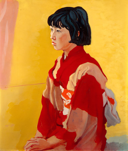 少女像 [安井曾太郎, 1937年, 生誕百年記念 安井曽太郎展より] パブリックドメイン画像 