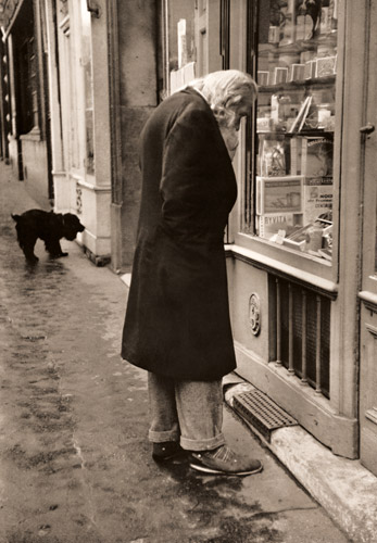 老人の犬 [木村伊兵衛, アサヒカメラ 1955年5月号より] パブリックドメイン画像 