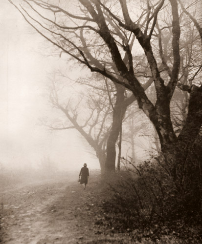 霧の山道（赤城山にて） [鈴石進, アサヒカメラ 1941年9月号より] パブリックドメイン画像 