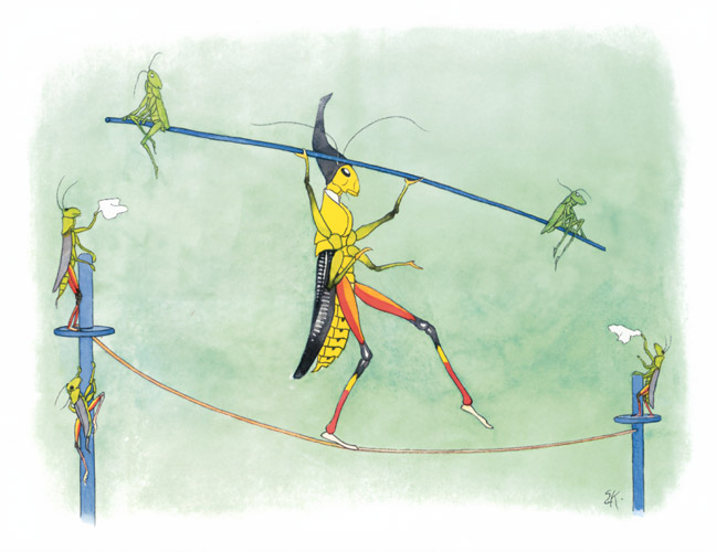 Tightrope Dancer [Ernst Kreidolf,  from Grasshopper]