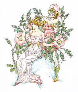 ジャコウバラ （夏の夜の夢） [ウォルター・クレイン, シェイクスピアの花園より]のサムネイル画像
