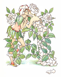 四つの赤いバラ （リチャード三世） [ウォルター・クレイン, シェイクスピアの花園より]のサムネイル画像