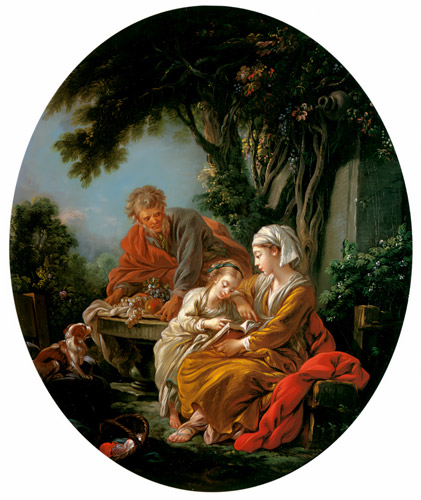 聖母の教育 [フランソワ・ブーシェ, 1768年, ブーシェ・フラゴナール展より] パブリックドメイン画像 