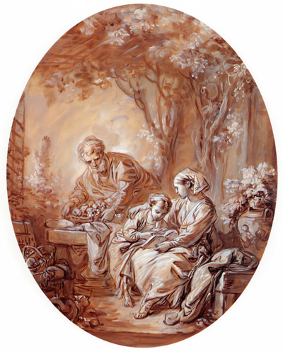 聖母の教育 [フランソワ・ブーシェ, 1768年, ブーシェ・フラゴナール展より] パブリックドメイン画像 