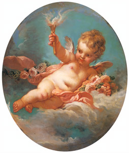 松明を持つキューピッド [フランソワ・ブーシェ, 1750-1760年, ブーシェ・フラゴナール展より]のサムネイル画像
