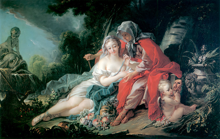 ウェルトゥムヌスとポモナ [フランソワ・ブーシェ, 1749年, ブーシェ・フラゴナール展より] パブリックドメイン画像 