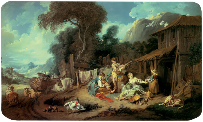 Le repos des fermiers [François Boucher, 1730, from Three Masters of French Rocco]