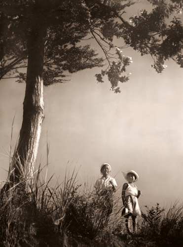 夕陽 [曳地幸次, アサヒカメラ 1938年11月号より] パブリックドメイン画像 