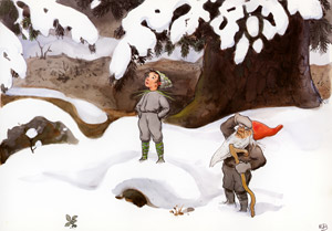 挿絵12 (妖精の帰りを待つねっこじいちゃんとコッテ） [エルサ・ベスコフ, おひさまのたまごより]のサムネイル画像