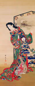 The Paradise Courtesan Gokuraku dayû [Kyōsai Kawanabe,  from Kyosai: master painter and his student Josiah Coder] Thumbnail Images