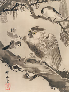 木菟図 [河鍋暁斎, 1888年, 画鬼・暁斎より]のサムネイル画像