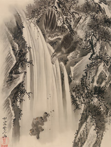 瀧、鷲に猿図 [河鍋暁斎, 1888年, 画鬼・暁斎より]のサムネイル画像