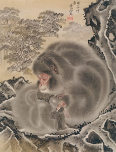 うずくまる猿図 [河鍋暁斎, 1888年, 画鬼・暁斎より]のサムネイル画像