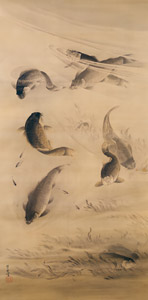 鯉魚遊泳図 [河鍋暁斎, 1885-1886年, 画鬼・暁斎より]のサムネイル画像