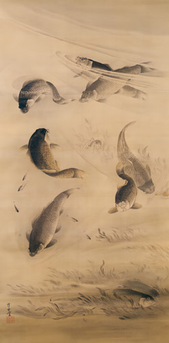 Swimming Carp [Kyōsai Kawanabe, 1885-1886, from Kyosai: master painter and his student Josiah Coder]