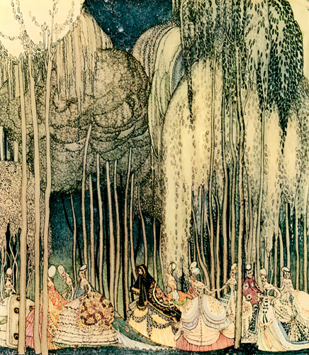The Princesses  on the way to the dance (The Twelve Dancing Princesse) [Kay Nielsen,  from Kay Nielsen (Peacock Press)]