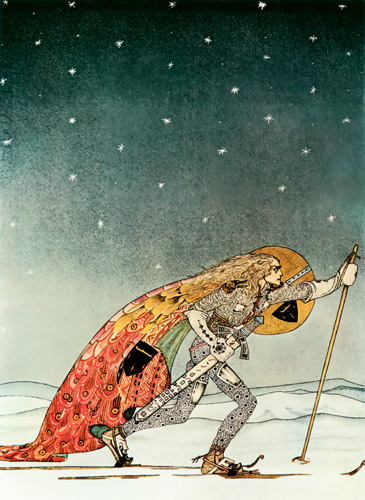 So the man gave him a pair of snow shoes (The Three Princesses of Whiteland) [Kay Nielsen,  from Kay Nielsen (Peacock Press)]