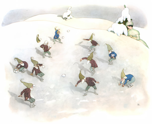 Snowball Fight [Ernst Kreidolf,  from Winter’s Tale]