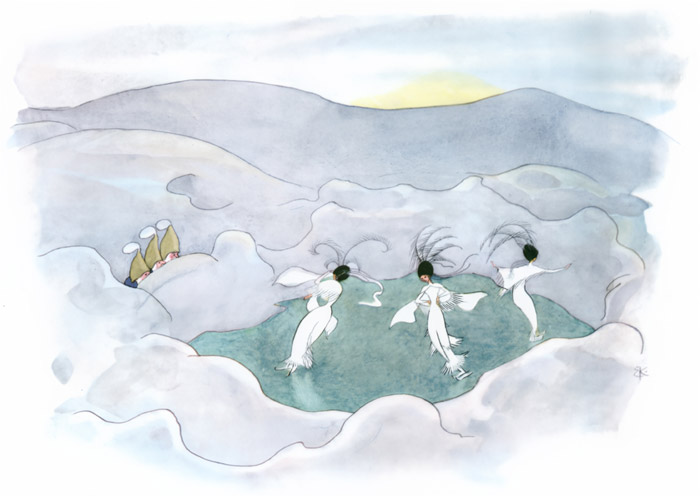 Nixies on Ice [Ernst Kreidolf,  from Winter’s Tale]