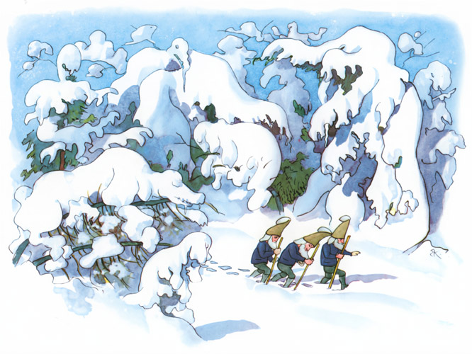 Among Snow Monsters [Ernst Kreidolf,  from Winter’s Tale]