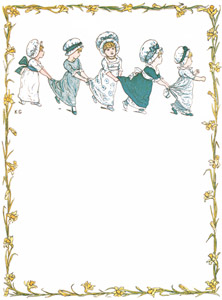 Ring the bells—ring! Hip, hurrah for the King! [Kate Greenaway,  from Under the Window] Thumbnail Images