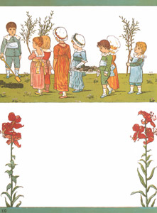 Poor Dicky’s dead!—The bell we toll,  And lay him in the deep, dark hole [Kate Greenaway,  from Under the Window] Thumbnail Images