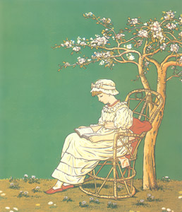 高くて白い庭のリリーの木の下で 王女さまは眠ってました かわいらしく すやすやと [ケイト・グリーナウェイ, 窓の下でより]のサムネイル画像