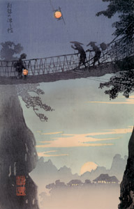 飛騨の津り橋 [高橋松亭, 1909-1923年, 近代の浮世絵師・高橋松亭の世界より]のサムネイル画像