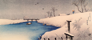 あやせ川の雪 [高橋松亭, 1915年, 近代の浮世絵師・高橋松亭の世界より]のサムネイル画像
