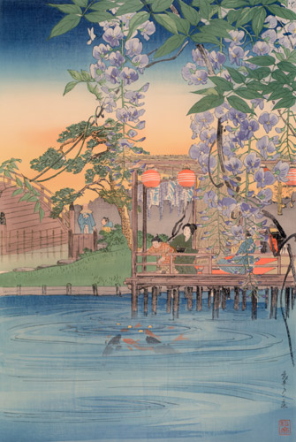Wisteria Flowers at Kameido [Takahashi Shōtei, 1909-1916, from Shotei Takahashi: His Life and Works]