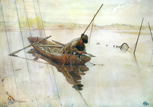 作品5（網で魚を獲る農夫） [カール・ラーション, A Farm： Paintings from a Bygone Ageより]のサムネイル画像