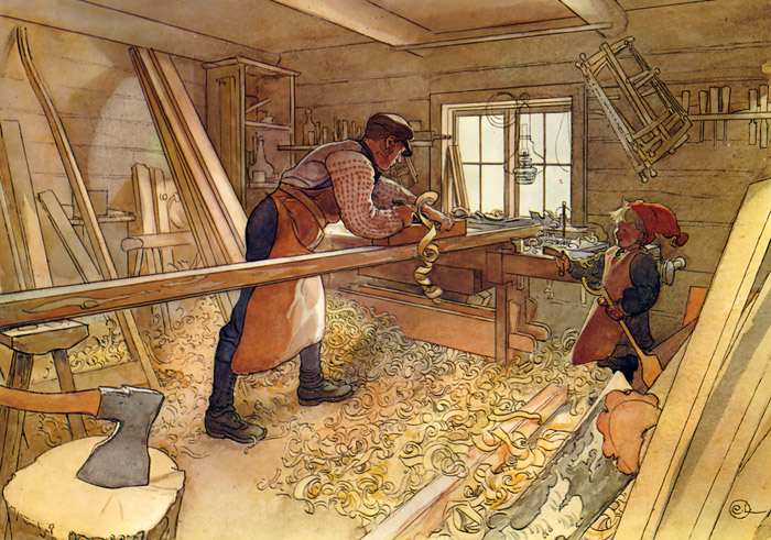 Plate #4（The Carpenter’s Workshop） [Carl Larsson,  from A Farm: Paintings from a Bygone Age]