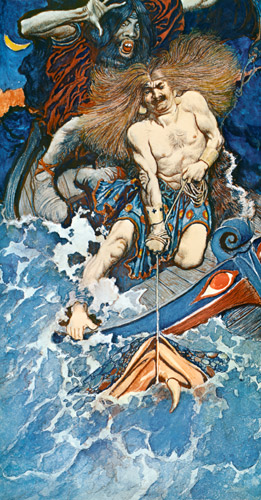 Study for The Fishing of Thor and Hymir (North Folk Legends of the Sea) [Howard Pyle, 1902, from HOWARD PYLE]