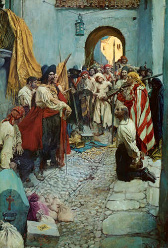 Extorting Tribute from the Citizens (The Fate of a Treasure Town) [Howard Pyle, 1905, from HOWARD PYLE]