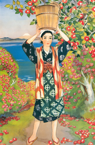 Blooming Camellia in Island [Sudō Shigeru, 1935, from Sudō Shigeru Lyric Art Book]