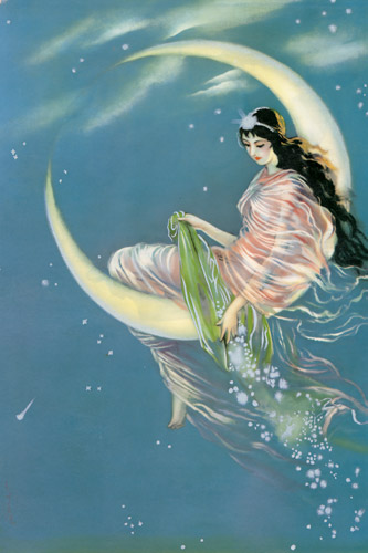 月姫 （少女倶楽部） [須藤しげる, 1930年, 須藤しげる抒情画集より] パブリックドメイン画像 