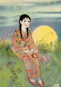 野菊にそへて・・・ （少女世界） [須藤しげる, 1930年, 須藤しげる抒情画集より]のサムネイル画像