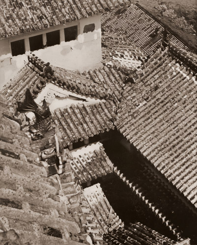 白鷺城の屋根瓦 [大上智, 1950年, アサヒカメラ 1951年5月号より] パブリックドメイン画像 