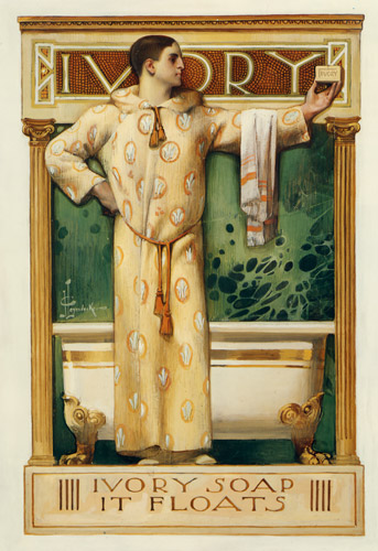 アイボリー・ソープ：浮く石鹸 [J・C・ライエンデッカー, 1900年, 黄金時代の画家たち アメリカン・イラストレーション展カタログより] パブリックドメイン画像 