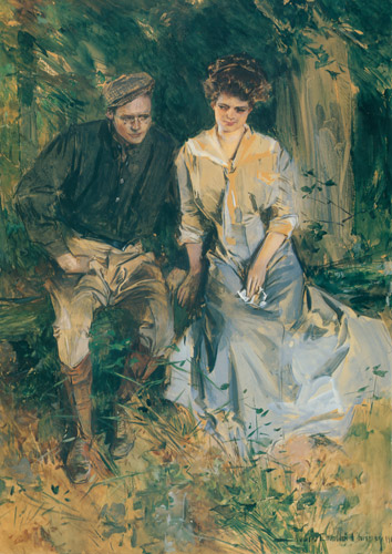 Couple in Woods [Howard Chandler Christy, 1911, from The Great American Illustrators]