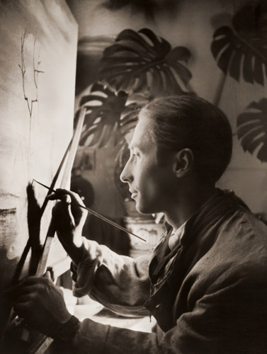 画家 [ヴォルフ・シュトラーヒェ, アサヒカメラ 1955年3月号より] パブリックドメイン画像 