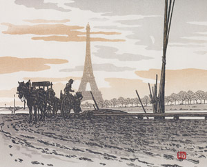 Du quai de Passy – Charbonniers [Henri Rivière,  from Les Trente-six Vues de la tour Eiffel] Thumbnail Images