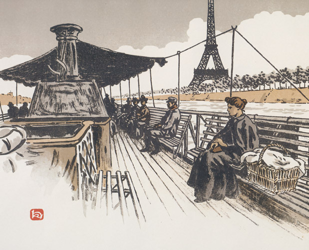 En bateau-mouche [Henri Rivière,  from Les Trente-six Vues de la tour Eiffel]