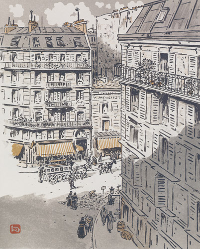 De la rue Rochechouart [Henri Rivière,  from Les Trente-six Vues de la tour Eiffel]