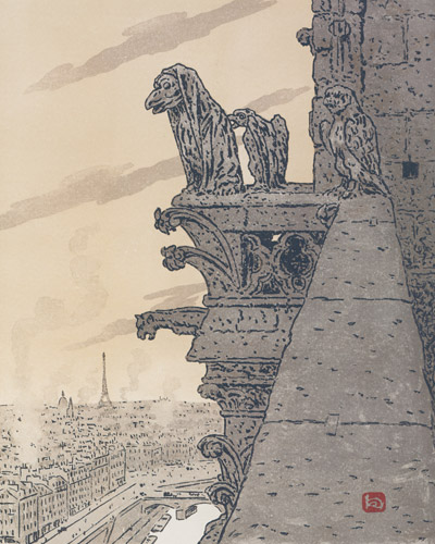 De Notre-Dame [Henri Rivière,  from Les Trente-six Vues de la tour Eiffel]