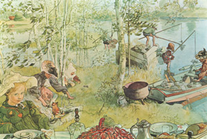 ザリガニ釣り [カール・ラーション, 1895年, わたしの家より]のサムネイル画像