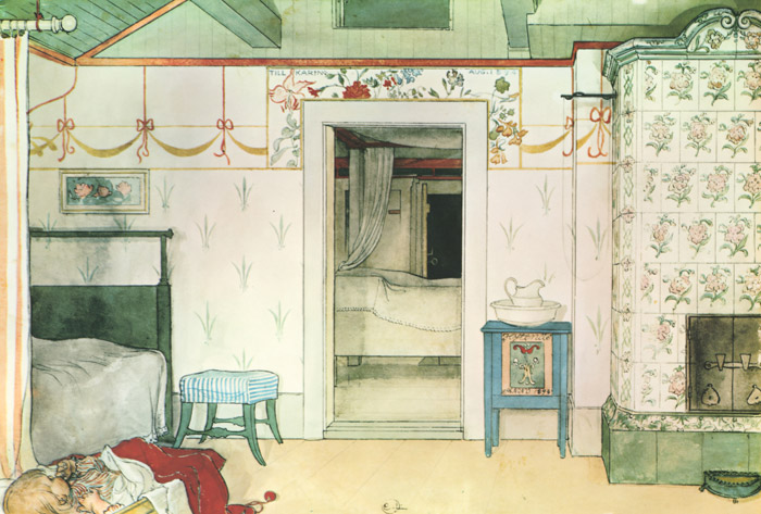 ブリタのお昼寝 [カール・ラーション, 1895年, わたしの家より] パブリックドメイン画像 