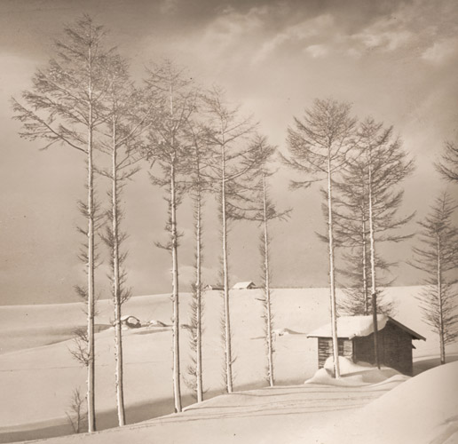 雪晴の晨 [橋本泰, アサヒカメラ 1940年1月号より] パブリックドメイン画像 