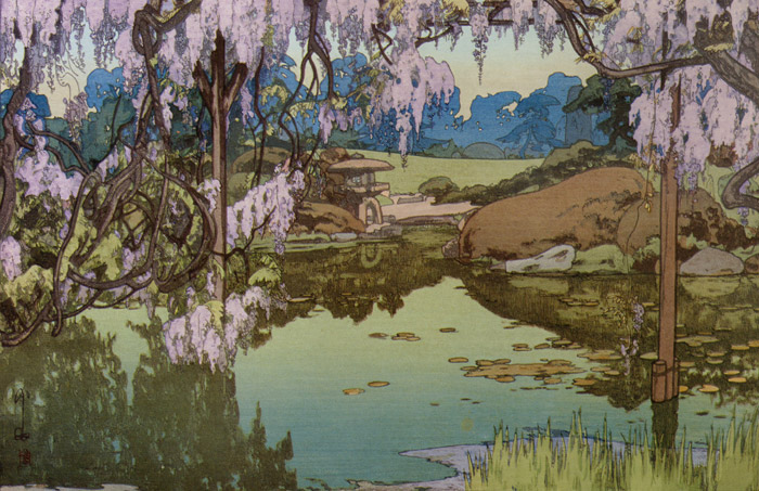 藤之庭 [吉田博, 1935年, 近代風景画の巨匠 吉田博展 清新と抒情より] パブリックドメイン画像 