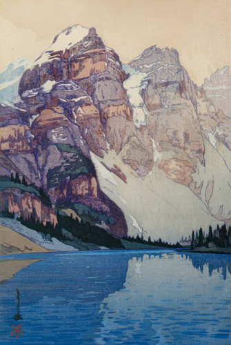 モレーン湖 [吉田博, 1925年, 近代風景画の巨匠 吉田博展 清新と抒情より] パブリックドメイン画像 